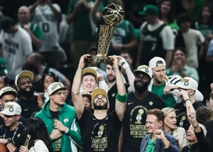 Jayson Tatum Trophy Lift Boston Celtics 2024 NBA Finals Champions 8x10 NBA Photo - Picture 1 of 1