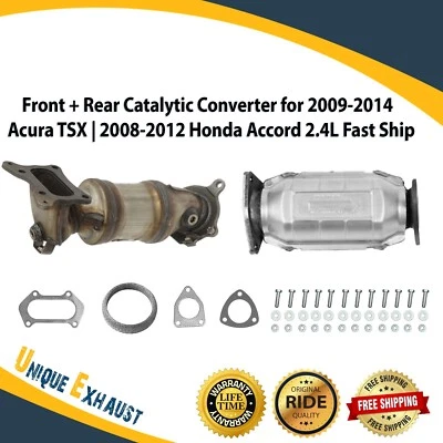 Front+Rear Catalytic Converter for 2009-2014 Acura TSX|2008-2012HondaAccord 2.4L - Image 1 of 4