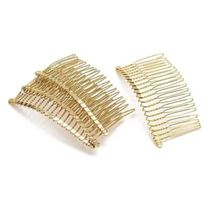 New Gold Wire Metal Hair Comb x 10 pcs - Wholesale Feathers & Craft Supplies - Picture 1 of 1