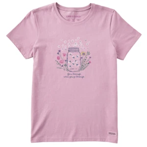NWTS! ..LIFE IS GOOD WOMENS S/S CRUSHER TEE "FIREFLY FLOWERS JAR" (M) - Bild 1 von 2
