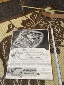 Antigua revista portátil Underwood máquina de escribir vintage papel impreso anuncio - Imagen 1 de 2