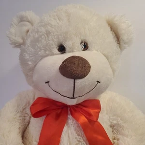 Animal Adventure Jumbo cremefarbener Bär weiches großes Plüschtier Valentinstag Herz 19 Zoll - Bild 1 von 5