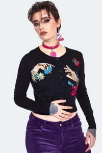 Gothic Night Meadow Embroidered Cardigan Alternative Fashion - Picture 1 of 5