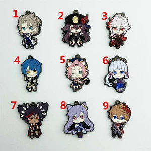 Genshin Impact Hutao Tartaglia Rubber Keychain Key Ring Race Straps Cosplay - Picture 1 of 21
