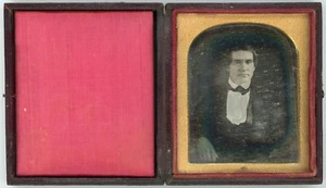 Man Wearing a Tie (1/6 Plate Daguerreotype - Full Case) - Picture 1 of 3