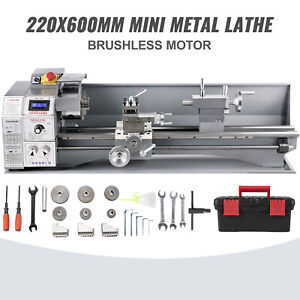 Metal Lathe 220x600mm Brushless Mini Lathe 1100W Counter Face Turning Drilling