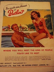 Anuncio Di40 Ephemera años 50 doblado haces nuevos amigos en Butlins - Imagen 1 de 1