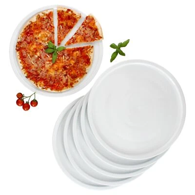 6er Set Bianco XXL Pizzateller Ø33,5cm 6 Personen Teller weiße große Platte  - Bild 1 von 4