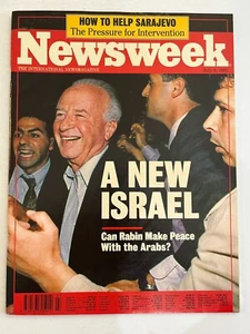 A New Israel Yitzhak Rabin on cover NEWSWEEK International Magazine July 6 1992 - Picture 1 of 2