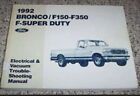 1992 Ford F-150 Truck Electrical & Vacuum Troubleshooting Wiring Manual XL XLT