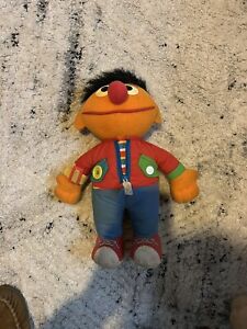 Vintage Sesame Street Dress Me Up Ernie Plush Toy 1990 Playskool Hoodie-see desc