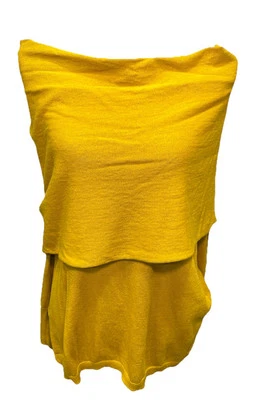 Suéter Mostaza Cuello Capucha 2 Vías Fuera del Hombro Cuello Mostaza Talla Grande Nuevo con Etiquetas Foto 1 de 4