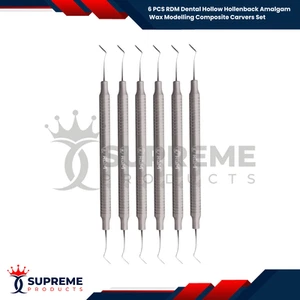 6 PCS RDM Dental solid Hollenback Amalgam Wax Modelling Composite Carvers Set - Picture 1 of 1