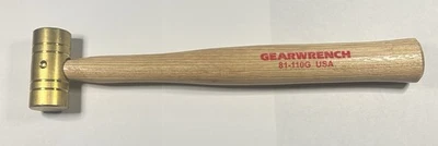 GEARWRENCH 81-110G 8 oz Brass Hammer Hickory Handle Used Excellent Condition - Image 1 of 4