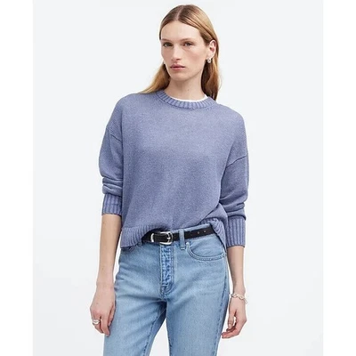 Nuevo con etiquetas Suéter Pullover Madewell Para Mujer Azul Jay Lino Hombro Caído NQ344 Talla XXS Foto 1 de 4
