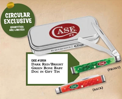 CASE XX KNIVES USA  RED GREEN BONE MAGICIAN VAULT PATTERN BABY DOC 2025 KNIFE - Image 1 of 4