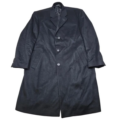 Jos A Bank Cashmere Overcoat Mens 42S Large Black Signature Collection Coat - Image 1 of 4