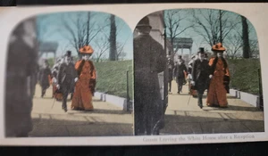 Alice Roosevelt Día de la Boda 1906 Invitada Saliendo Recepción Stereoview #64 - Imagen 1 de 2