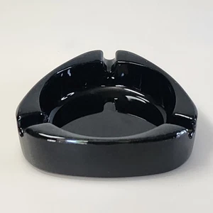 Cenicero de vidrio triángulo amatista negro vintage Art Deco MCM - Imagen 1 de 6