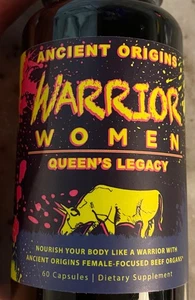 Warrior Queen weiblich fokussiertes Rindfleisch Organ Nahrungsergänzungsmittel 60 Kapseln Ablaufdatum 11/27 - Bild 1 von 4