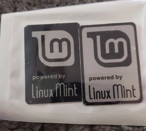 2 Powered by Linux Tux Metal Sticker Emblem for Computers Laptops Tech - Picture 1 of 1