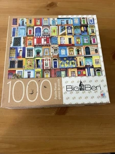 MB Big Ben 1000 Jigsaw Puzzle 'Collage of 36 Windows And Doors' Milton Bradley - Picture 1 of 6