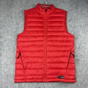 Gilet uomo Oakley puffer full zip software rosso taglia media piumino d'anatra 100% nylon - Foto 1 di 16