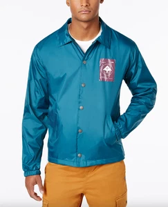 NEW LRG Life Roots Graphic Print Blue Coach Jacket Sz L NWT $150 - Picture 1 of 12