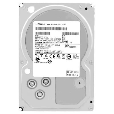 Festplatte Hitachi 2TB HUA722020ALA330 7200U/min 32MB Sata II 3,5" Zoll - Bild 1 von 4
