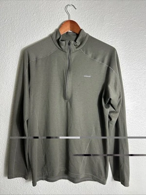 Pullover mediano Patagonia verde oliva profundo para hombre Capilene 3 peso medio 1/2 cremallera Foto 1 de 4