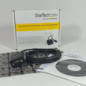 StarTech 1 Port USB to Serial RS232 Adapter Cable with COM Retention FTDI Boxed - Photo 1/6