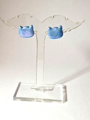 Damen Ohrringe aus Polymer Clay blau NEU - Bild 1 von 2