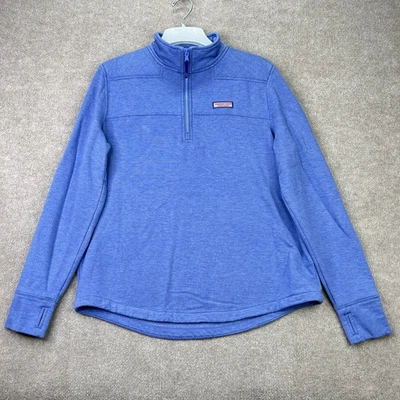 Camisa Pullover Vineyard Vines Para Mujer The Shep 1/4 Cremallera Azul XL Rayón Foto 1 de 4