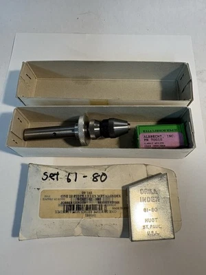 NOS ALBRECHT Keyless Chuck Model C15-JO W/sensitive 1/2” Arbor & #61-80 Drills - Image 1 of 4