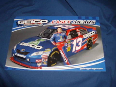 2011 CASEY MEARS #13 GEICO NASCAR POSTCARD Cover