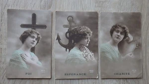 3x CPA Cartes Postales Postcard FOI ESPERANCE CHARITE Rex 4483 circa. 1910 - Picture 1 of 2