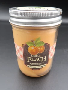 Bath & Body Works Market Peach Fresh Picked Scented Candle Jar 6oz RARE - Picture 1 of 5