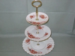 Viktorianisches Imari Muster 853 Porzellan 3-stufiger Hostess Kuchenteller Ständer - Bild 1 von 3