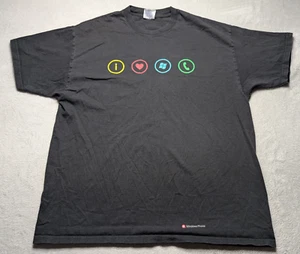 Microsoft Windows Phone Employee Promo Black T-Shirt XL Tech Logo Vintage Style - Picture 1 of 7
