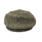 Hanna Hats Men&#39;s Donegal Irish Tweed Hat Cap Brown 100% Pure Wool  Size Small
