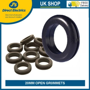 20mm OPEN PVC Rubber Grommet For Metal Back Boxes - Picture 1 of 1