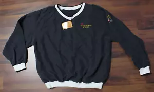 VTG Men's Sz Medium Black Wide World of Gold Ryder Cup Embroidered Windbreaker - Picture 1 of 4