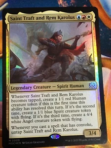 C5668 MAGIC MTG MOM COMMANDER SAINT TRAFT AND REM KAROLUS #0009 NM MYTHIC FOIL - Picture 1 of 12