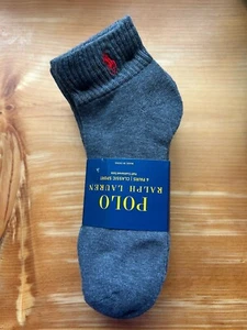 Polo Ralph Lauren Athletic 6 pares de calcetines deportivos para hombre gris con pony rojo - Imagen 1 de 3