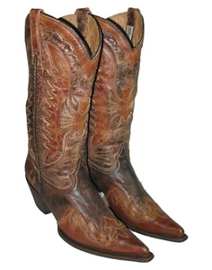 Botas vaqueras Stetson para mujer talla 9,5 punta marrón cuero envejecido - Imagen 1 de 23