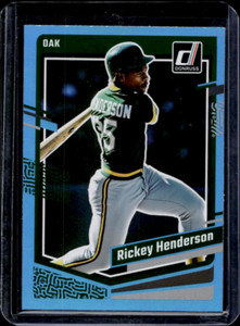 2023 Donruss Baseball Base Holo Blue #189 Rickey Henderson - Oakland A's