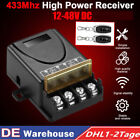 433MHz Funk Universal Garagentor Handsender 2X Fernbedienung+Empfänger 12-48V DC