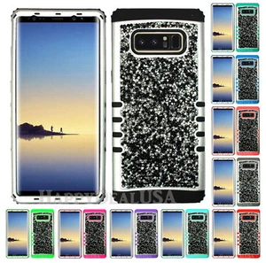 For Samsung Galaxy Note 8 - KoolKase Hybrid Cover Case - Silver/Diamond Black - Picture 1 of 5