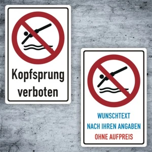 Escudo combinado salto de cabeza desde el borde de la piscina prohibido DIN ISO WSP005 VP0042 - Imagen 1 de 3