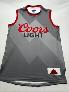 Coors Light Tank Top PARTY JERSEY Gray Red 100% Polyester Mens Medium - Picture 1 of 12